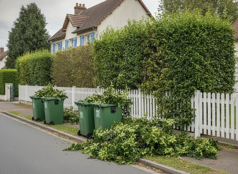 Rabattage d'une haie de laurier-palme sur 85 mètres à Toulouse
